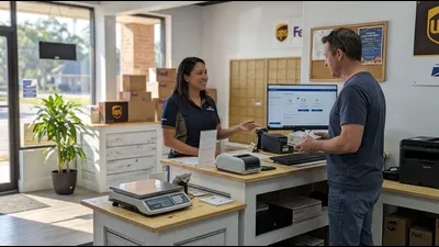 The professional and welcoming Mailbox Plus storefront in Concord Township, providing expert shipping services for the Aquilla Village community.