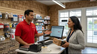 Mailbox Plus modern retail interior in Concord Township, providing priority shipping and professional packing for Chardon City professionals.